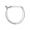 Nanna Sølv Blue Green Mix Perle Armbånd