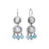 Magrethe Silver Aqua Ørehængere